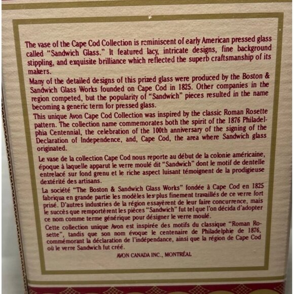Avon 1876 Cape Cod Collection Ruby Red Vase With Original Box 8" Footed - Picture 8 of 8